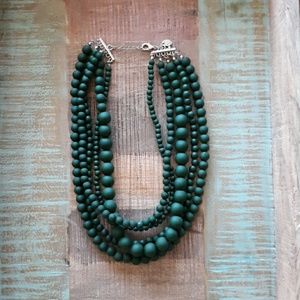 Matte green beaded necklace